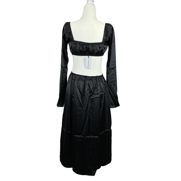 WeWoreWhat Cut Out Midi Dress in Black Satin Size M - Picture 4 of 9